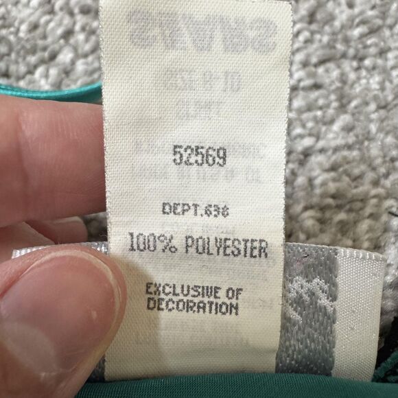 VINTAGE Inner Most Slip Womens Small Teal Lace Satin Chemise USA Sears Cami 90s - Picture 7 of 10